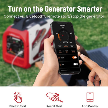 Maxpeedingrods MXR4000GT 4000W Dual Fuel Inverter Generator Bluetooth CO Alert