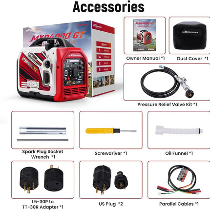 Maxpeedingrods MXR4000GT 4000W Dual Fuel Inverter Generator Bluetooth CO Alert