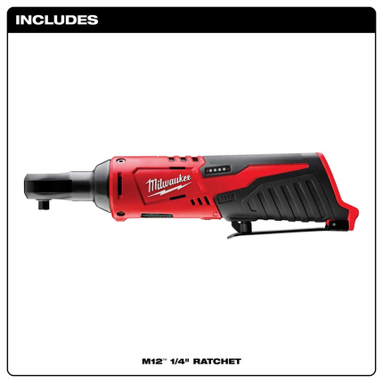 Milwaukee M12 1/4" Drive Brushed Ratchet