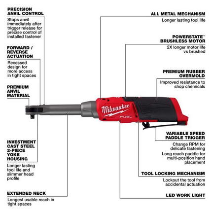 Milwaukee M12 FUEL 1/4" Brushless Electric Ratchet Gun
