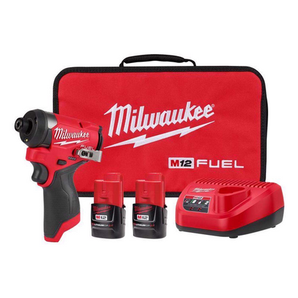 Milwaukee M12 FUEL 1/4" Brushless Cordless Impact Driver Kit with Battery & Charger