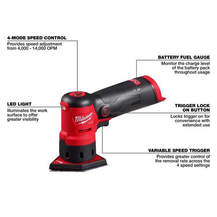 Milwaukee M12 FUEL Cordless Orbital Sander (Tool Only)
