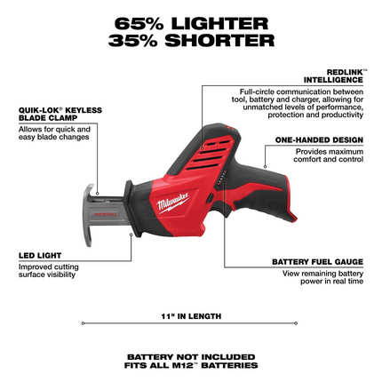Milwaukee M12 Hackzall 12V Brushed Reciprocating Saw