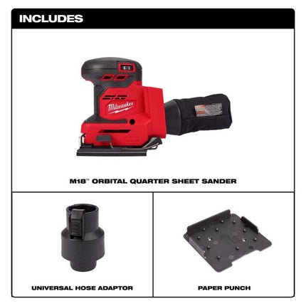 Milwaukee M18 1/4 Sheet Cordless Orbital Finish Sander (Tool Only)