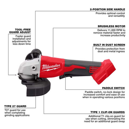 Milwaukee M18 18V Cut-Off Wheel Grinder