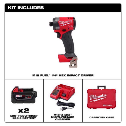 Milwaukee M18 FUEL Cordless Impact Driver Combo Kit (1/4", Brushless)