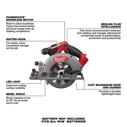 Milwaukee M18 FUEL 6-1/2" Cordless Circular Saw