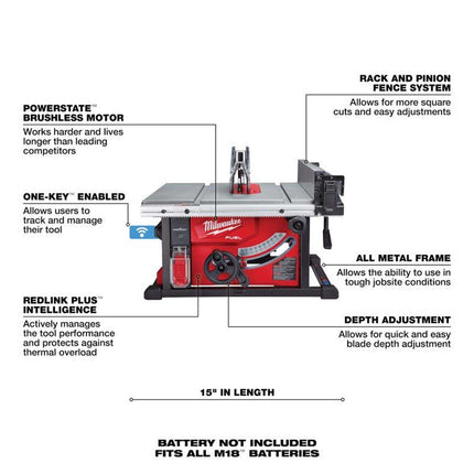 Milwaukee M18 FUEL 8-1/4" Cordless Table Saw (Bare Tool)