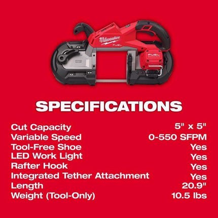 Milwaukee M18 FUEL Deep Cut Band Saw Bare Tool