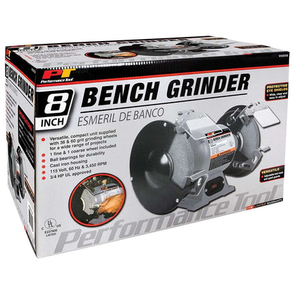 Performance Tool 8" Heavy Duty Bench Grinder 3/4 HP Motor