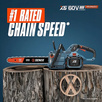 Senix 16" 60V Battery Powered Cordless Chainsaw Kit
