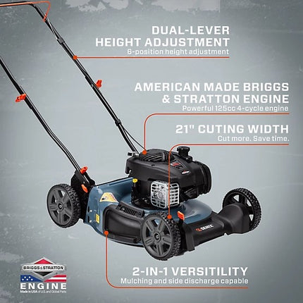 Senix 21-Inch 125cc 4-Cycle Gas Push Lawn Mower