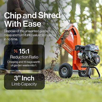 SuperHandy 209cc Gas Powered Wood Chipper