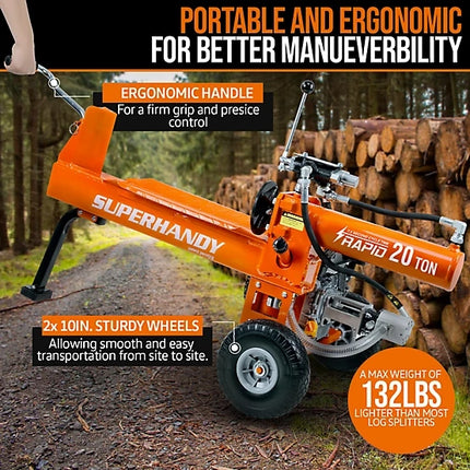SuperHandy TRI-GUO077 Hydraulic Wood Splitter