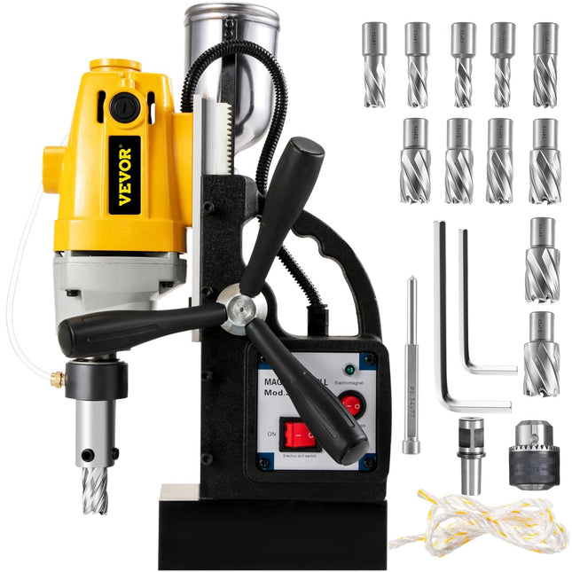 Vevor 1100W Magnetic Drill 1.57" with 11 Annular Cutters 550RPM