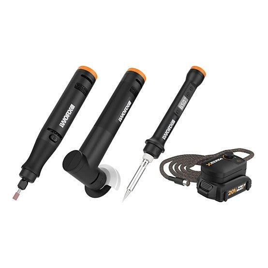 WORX 20V MakerX Kit Rotary Tool Grinder Soldering Iron Wood Burner