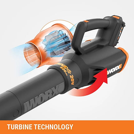 WORX 20V Cordless Leaf Blower - 75 MPH/360 CFM