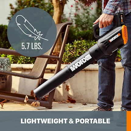 WORX 20V Cordless Leaf Blower - 75 MPH/360 CFM