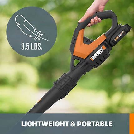 WORX WORXAIR 20V Cordless Leaf Blower - 120 MPH (Battery & Charger Included)