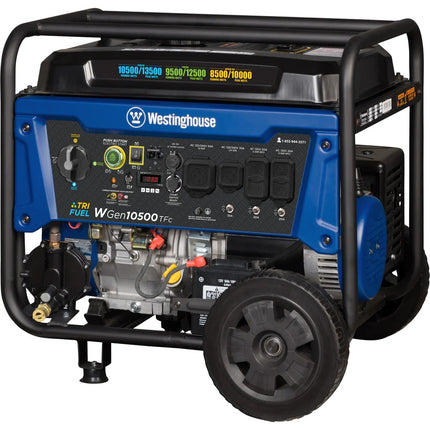 Westinghouse WGen10500TFc 10500W/13500W Tri-Fuel Generator Remote Start CO Sensor New