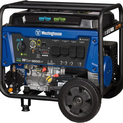 Westinghouse WGen9500DF 9500W/12500W Dual Fuel Generator Remote Start New