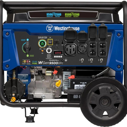 Westinghouse WGen9500DFc 9500W/12500W Dual Fuel Generator Remote Start CO Sensor New