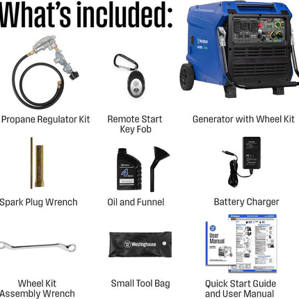 Westinghouse iGen11000DFc 9000W/11000W Dual Fuel Inverter Generator Remote Start CO Sensor